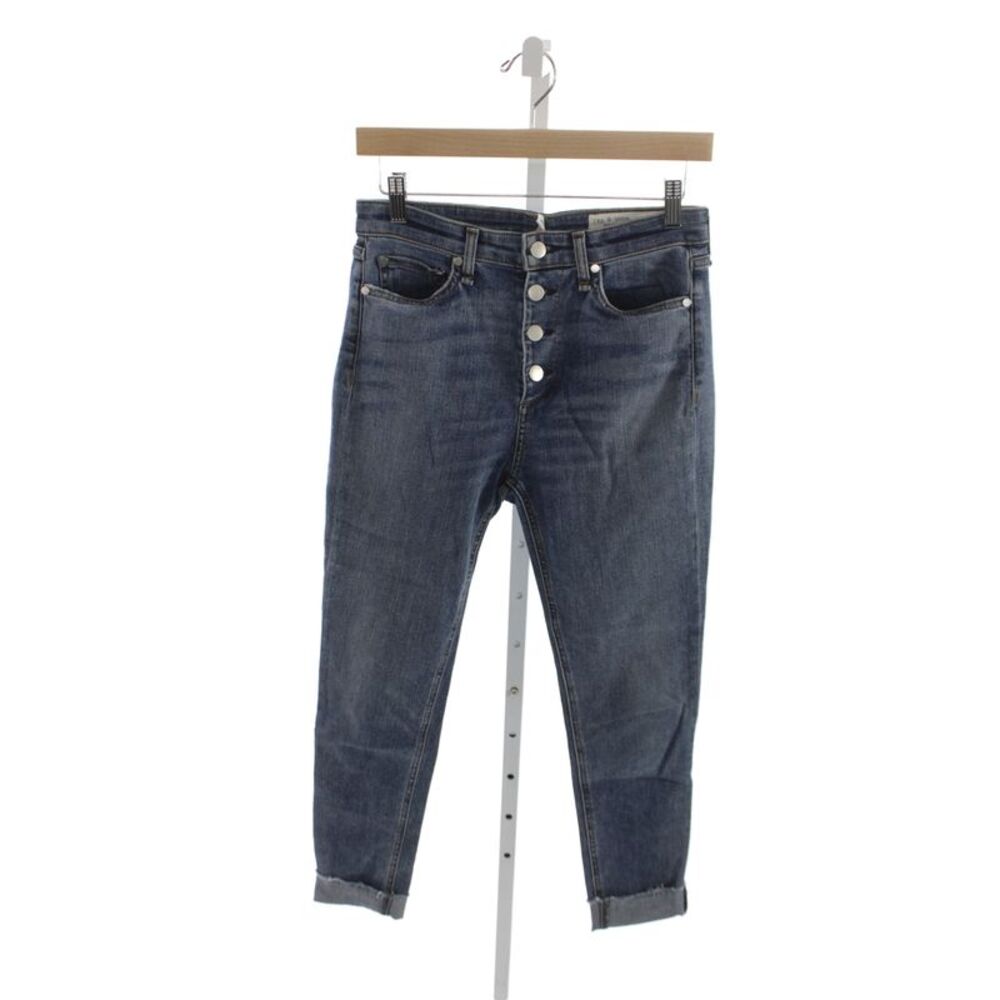 Rag & Bone Unisex Adults Cropped Mid Rise Blue Jeans Size 26